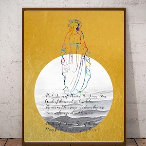 Our Lady Star of the Sea Stella Maris Religious Icon Virgin Mary Print Virgin Mary Wall Art Catholic Blessed Mary Mother Poster Printable