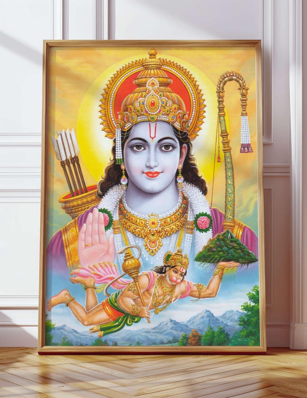 Shri Rama Poster Vintage Hindu Lord Narayana God Art Print Wall Art ...