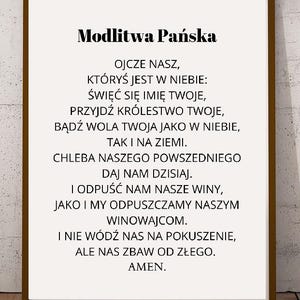 Ojcze Nasz Modlitwa Panska Wand Kunst polnische religiöse Wand Kunst Poster druckbare, katholische Gebet Po Polsku Vater unser Gebet aus Polen