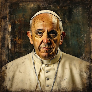 4 Impressões Digitais do Papa Francisco, Memorial do Papa Francisco, Arte de Parede Católica, Pintura a Óleo em Aquarela, Retrato, Papel, Artesanato, PNG, Diários de Junção