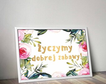 Polish Party Decorations Guest Welcome Sign Party Welcome Sign Poland Party Decor Reception Sign Wedding Reception Sign Reception Welcome