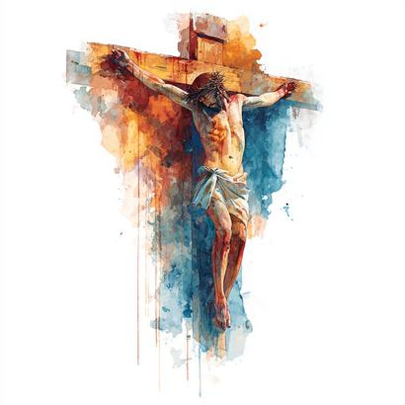 8 Jesus Crucifixion Clipart Watercolor Printable Jesus Clipart High ...