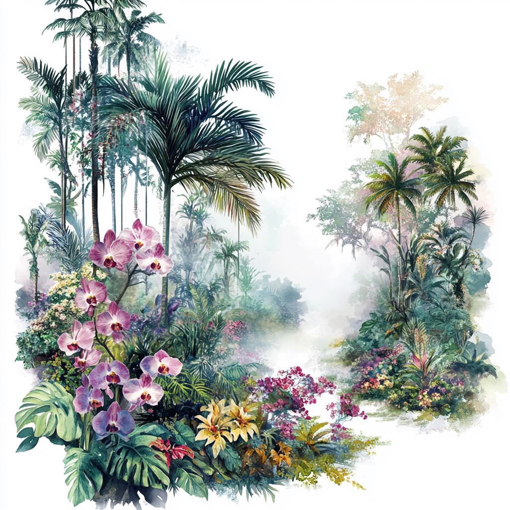 8 Tropical Clipart Rainforest Clip Art Jungle Clipart Watercolor ...