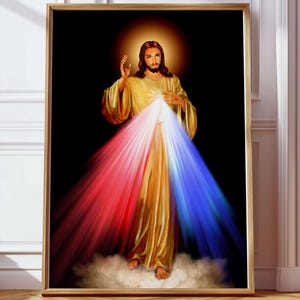 Jesus Christ Fine Art Jesus Christ Divine Mercy Digital Art Printable Vintage Painting Christ Poster Wall Art Print Religious Home Decor