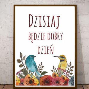 From Poland Today is a Good Day Polish Blessing Welcome Sign Polish Language Sayings Wall Art Home Kitchen Decor Bedroom Wall Hanging