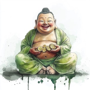 4. Il Budda Clip Art Thai Zen Clipart Acquerello Buddha Linea Arte Disegno Design Bundle India Buddismo Stampa Digitale Simbolo Denaro PNG Artigianato