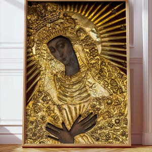 Our Lady of The Gate Of Dawn Virgin Mary Wall Art Poster Vintage Mother of God Jesus Painting Holy Mary Blessed Mother Digital Download JPG