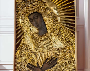 Our Lady of The Gate Of Dawn Virgin Mary Wall Art Poster Vintage Mother of God Jesus Painting Holy Mary Blessed Mother Digital Download JPG