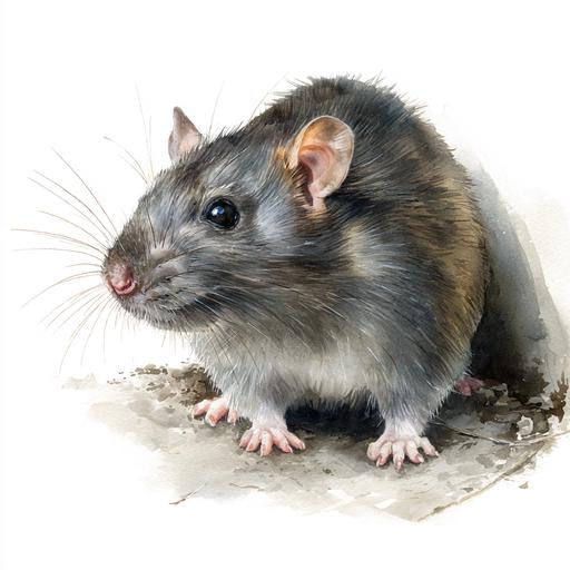 8 Rat Clipart Printable Watercolor Domestic Animals Digital Download ...