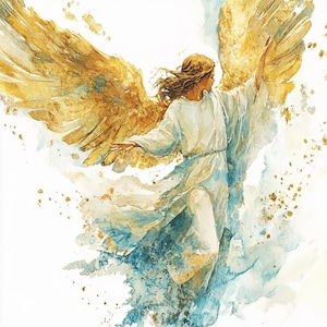 7 Clipart ange fantastique chérubin volant aquarelle gardien Illustration numérique PNG de haute qualité Artisanat en papier Journal indésirable usage Commercial