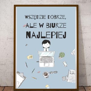 Polish Poster Office Decor Funny Polish Signs, Plakat po polsku, Poland Wall Art Polish Phrases Home Sweet Home for Office Polish Language