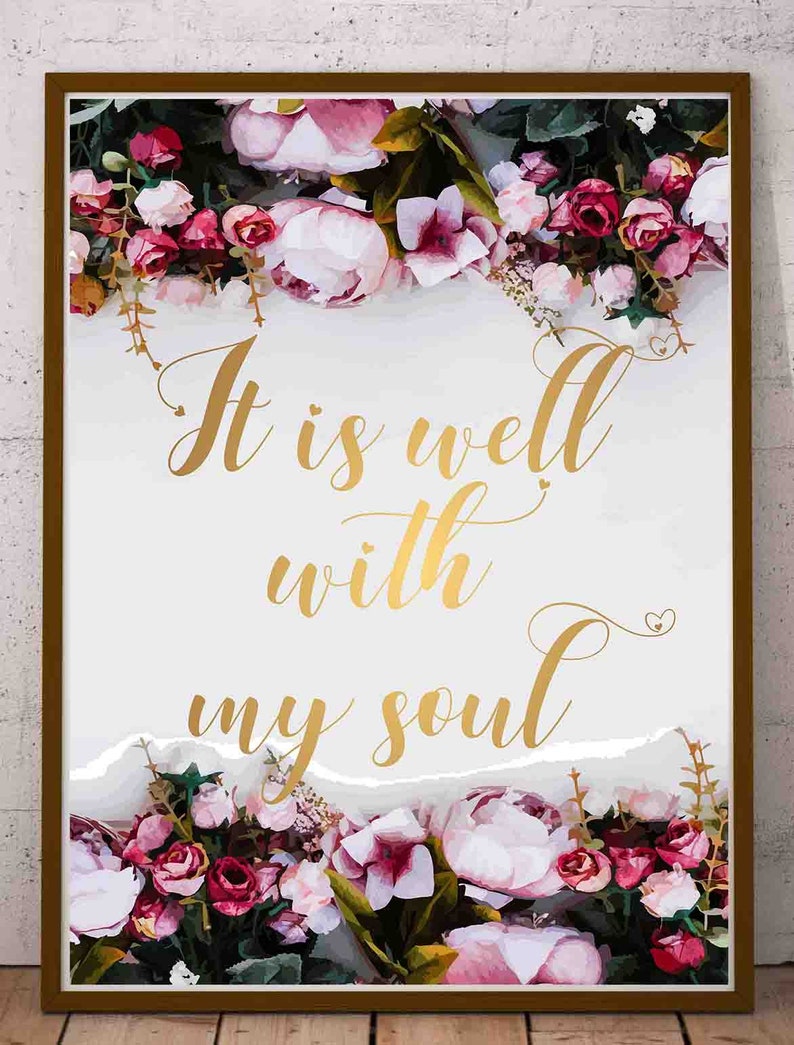 It is well with my soul printable Bible Verse print Christian Etsy