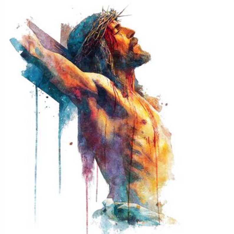 8 Jesus Crucifixion Clipart Watercolor Printable Jesus Clipart High ...