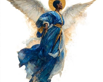 8つの水彩画大天使クリップアートセット：ミカエル・ガブリエル