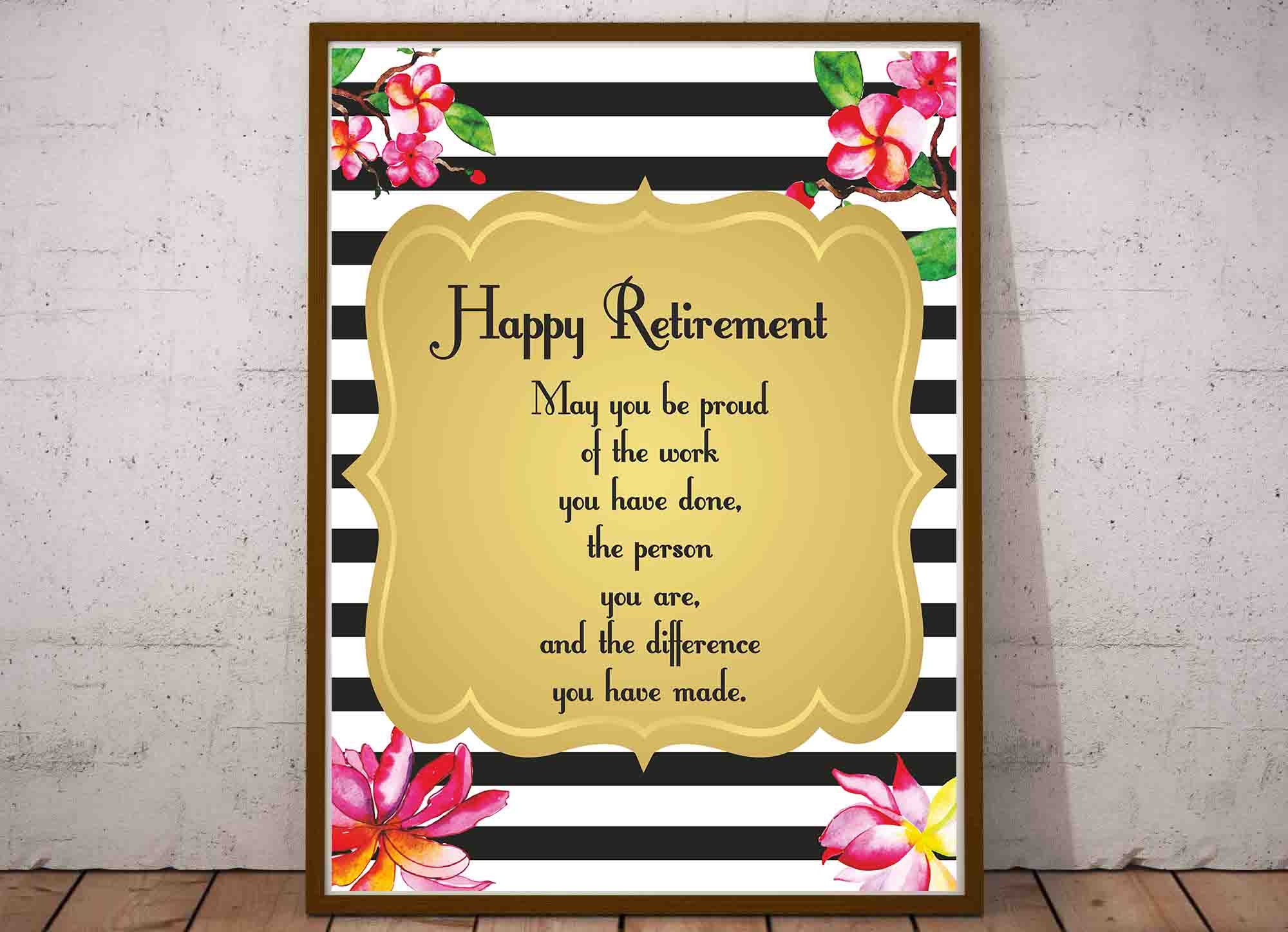 Happy Retirement Digital File Happy Retirement Printables Etsy Canada