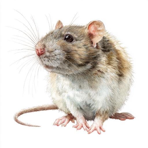 8 Rat Clipart Printable Watercolor Domestic Animals Digital Download ...