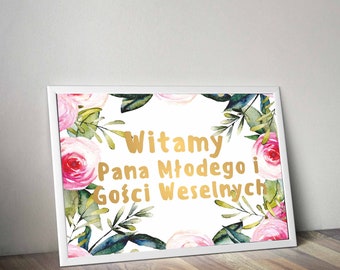 Polish Wedding Welcome Sign printable in Polish Wedding Poland Wedding Guest Welcome Tags Wedding Guest Welcome Sign Wedding Welcome Note