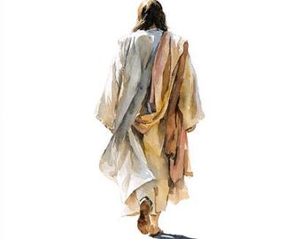 8 Jesus Christ Walking Clipart Bundle Watercolor Printable High Quality PNGs Paper Craft Junk Journal Card Making Mix Media Bible Journaling
