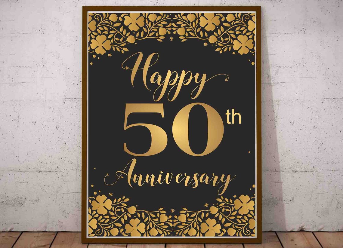 Anniversary 50th Anniversary 50 Year Happy Anniversary Etsy