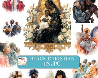 JPG Black Spiritual Art Journal Paper, Christian Faith Printables, Afro American Junk Journal Ephemera, Bible Journaling, Prayer, Devotional