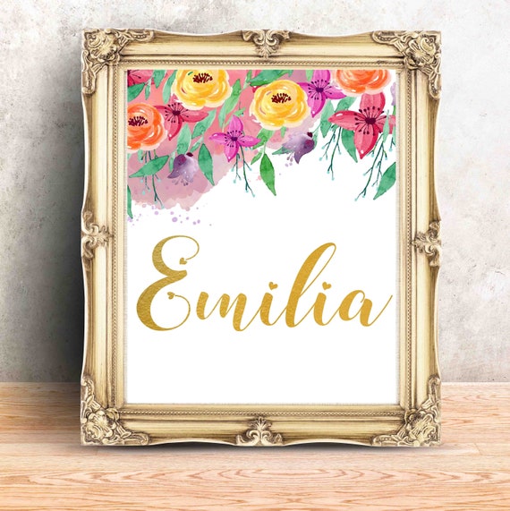 Gold Calligraphy Names, Isabella, Name, Printable, Baby, Sign, Nursery