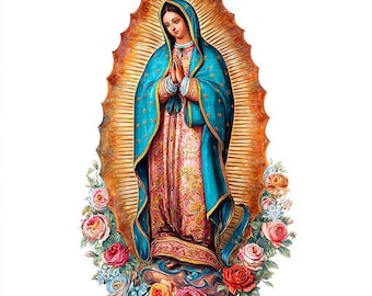 8つのかわいい聖母マリアのクリップアート肖像画デジタルダウンロード