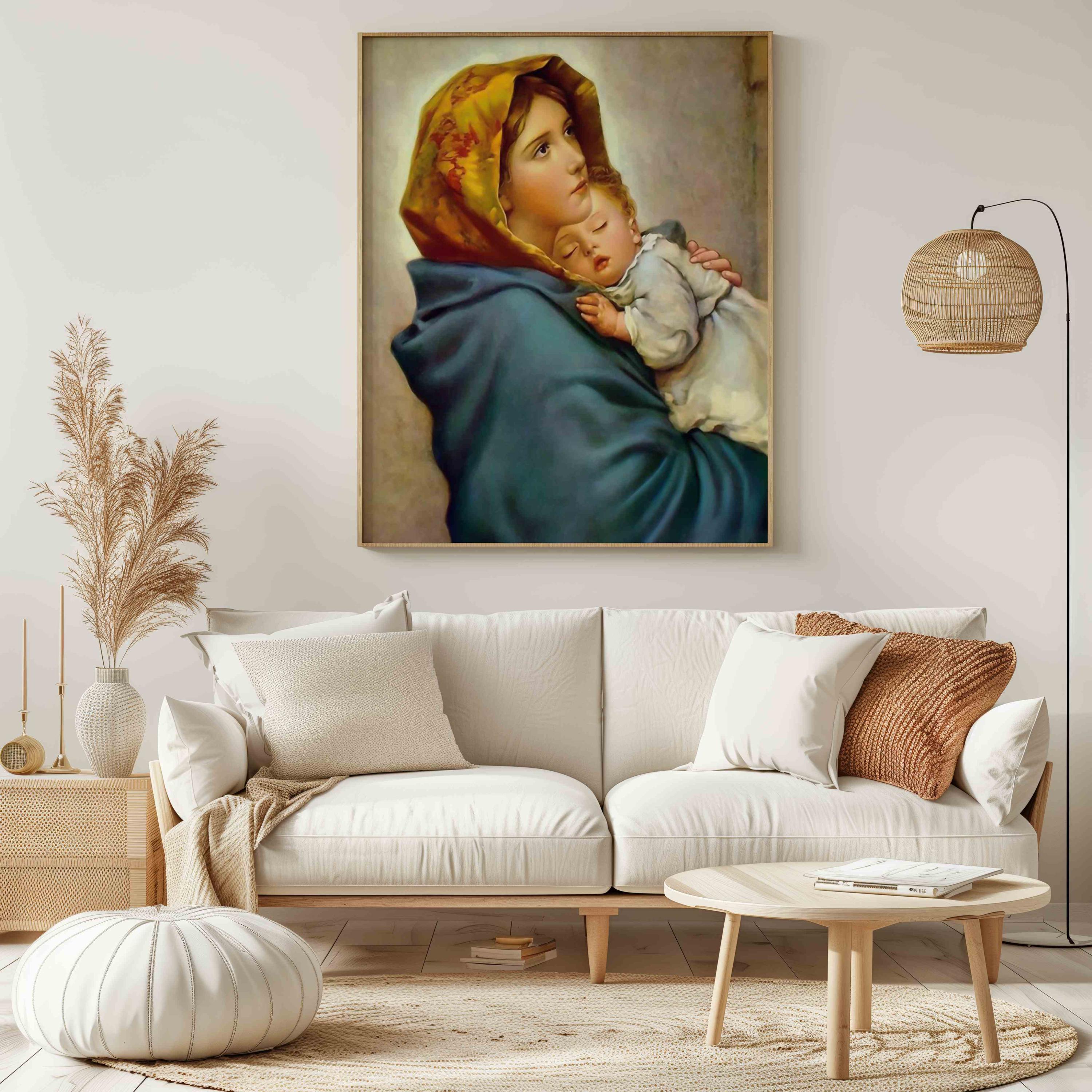 Madonna and Child by Roberto Ferruzzi Traditional Print Our Lady