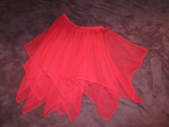 Red Scalloped Overskirt