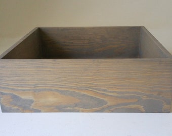 Stained Dark Walnut 10 x 5 x 5 Wood Box For Wedding Centerpieces Or Home Decor
