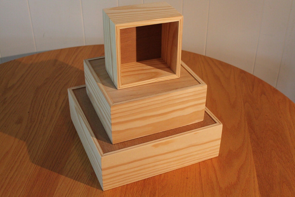 3 Wood Boxes Tiered Boxes Product Display 1 12x | Etsy