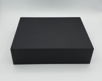 Black Display Riser Plinth 12"x 9"x 3" Trophy Award Jewelry Desk Pedestal Step Box (12x9x3 Display Riser.  Painted Black)