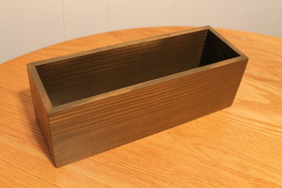12 X 4 X 4 Wood Box Brown Flower Vase Box Candle Etsy