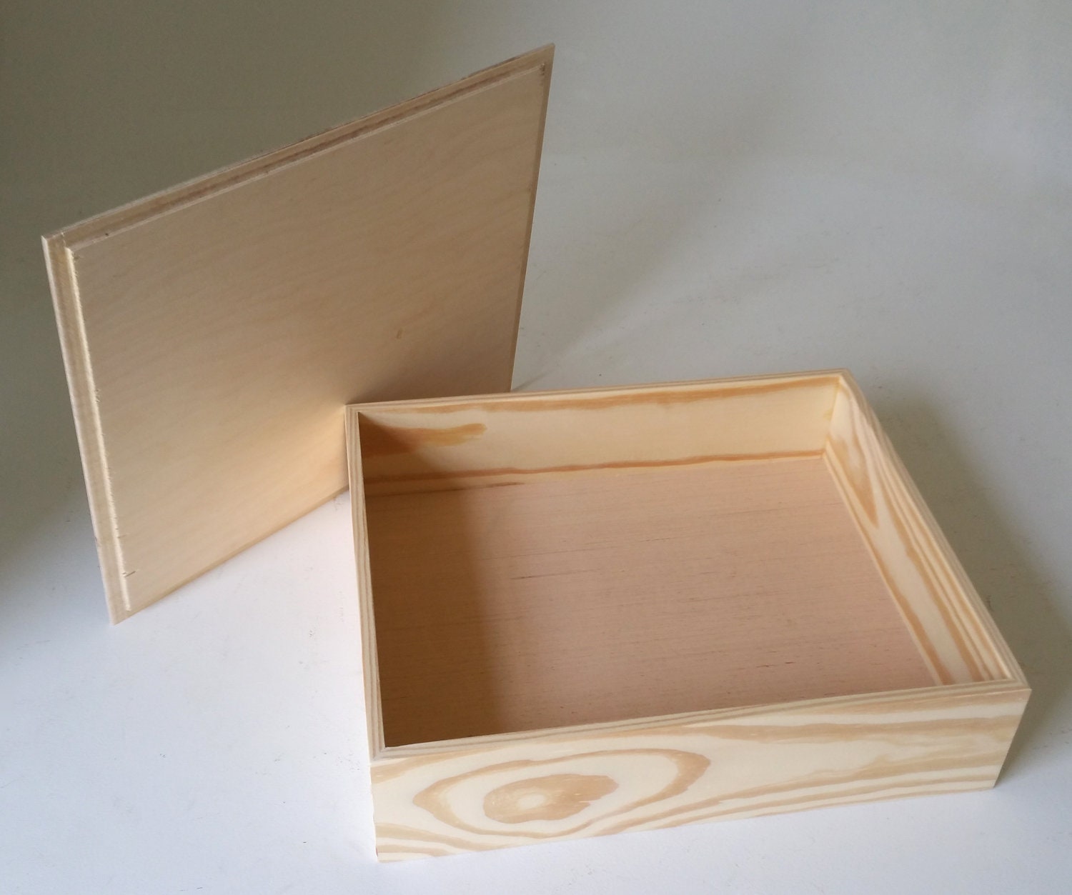Box With Lid 10 x 10 x 3 Wooden Pine Box Memorial Etsy