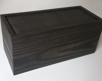 Sliding Lid Box 10 x 4.5 x 4.5" Merchandise Box Marketing Materials Keepsake Storage Valet Box (10x4.5x4.5 Sliding Lid Box.  Onyx)