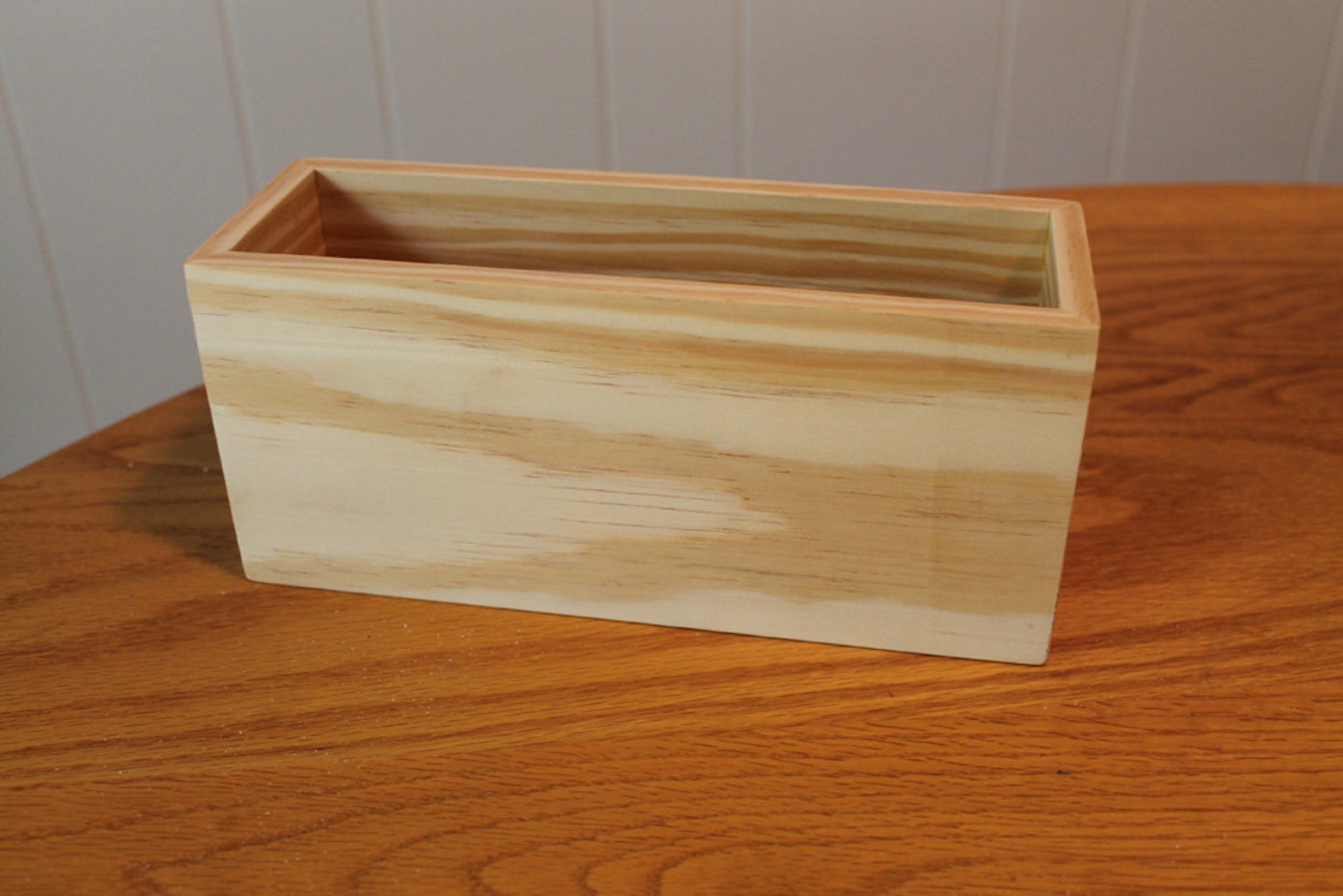 9 X 3 X 4 Handmade Wood Box Unfinished Flower Vase Box Etsy