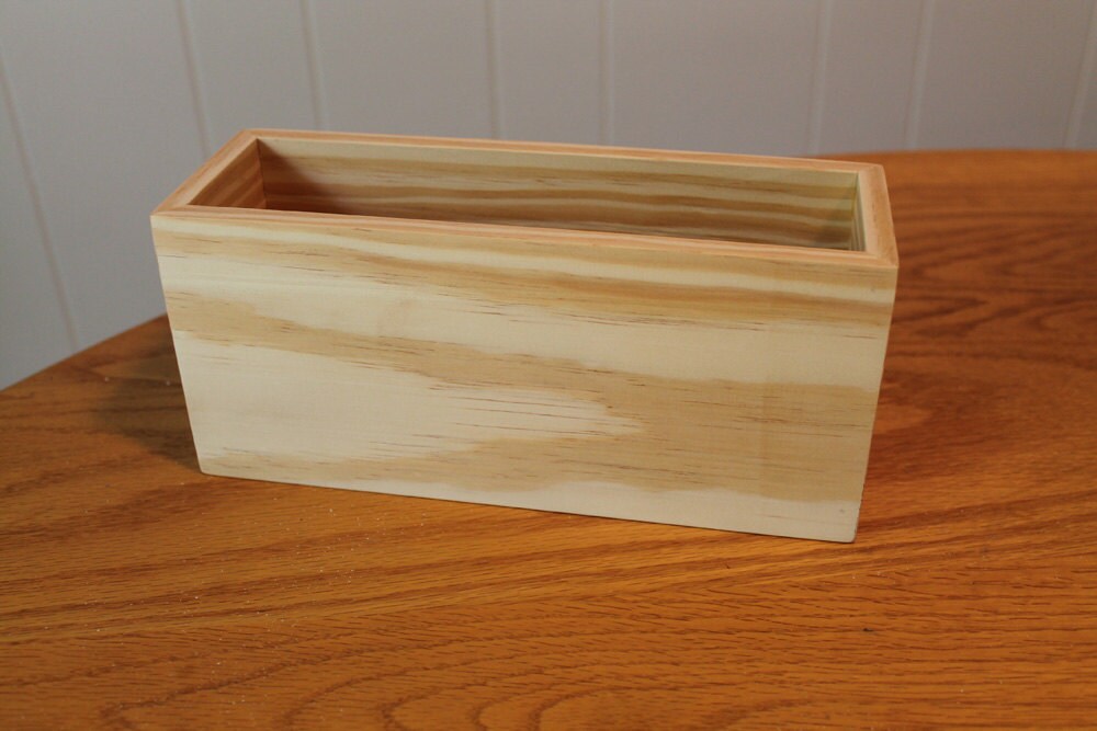 9 X 3 X 4 Handmade Wood Box Unfinished Flower Vase Box Etsy