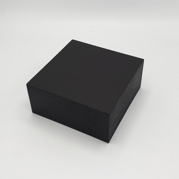Black Display Riser Plinth 6"x 6"x 2" Trophy Award Jewelry Desk Pedestal Step Box (6x6x2 Display Riser.  Painted Black)