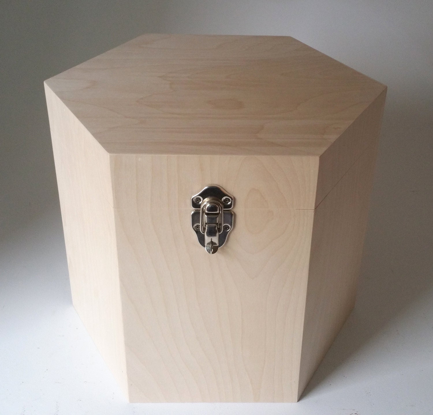 12 x 12 x 12 Hexagonal Hinged Lid Box Locks Keepsake Etsy
