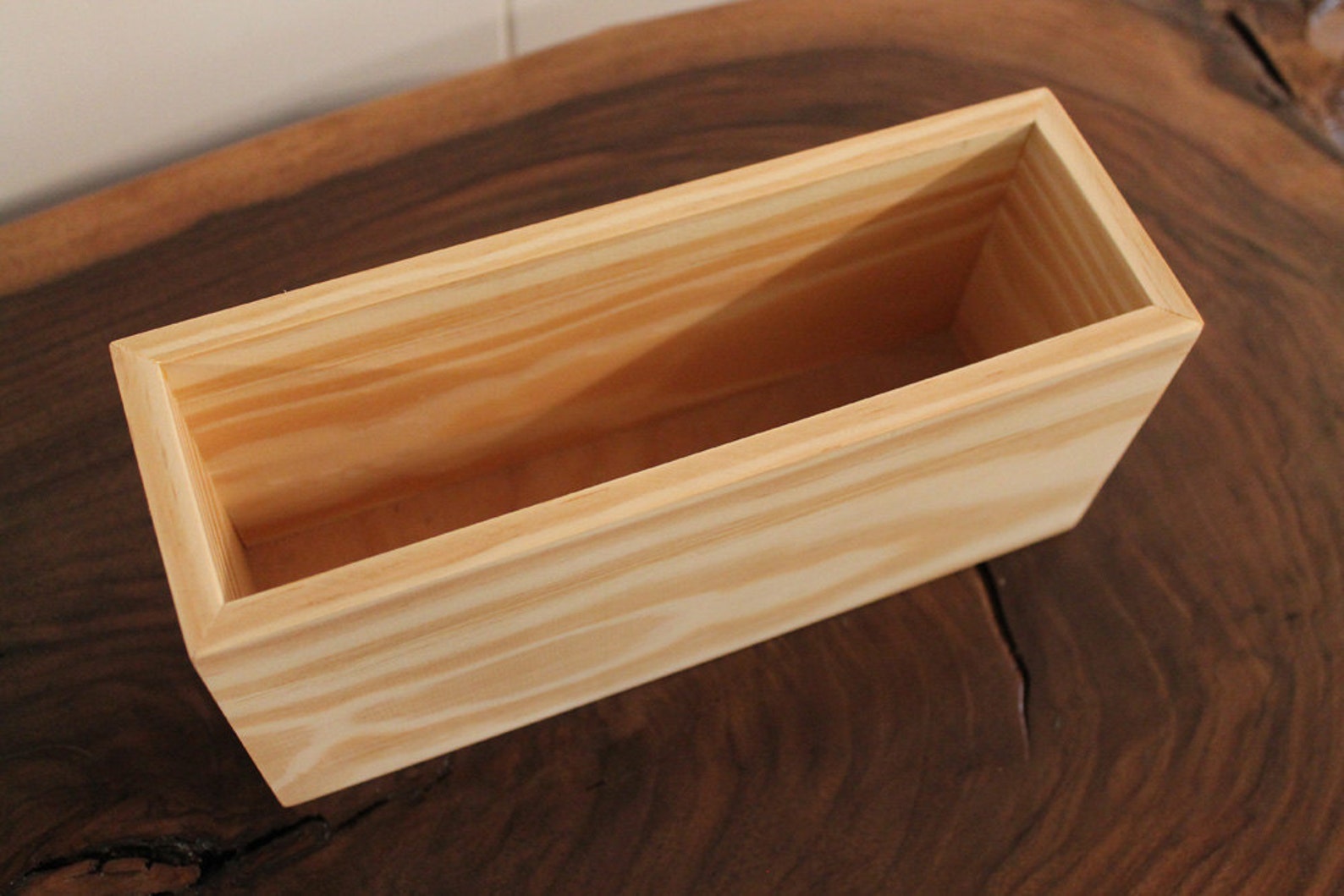 9 X 3 X 4 Handmade Wood Box Unfinished Flower Vase Box Etsy