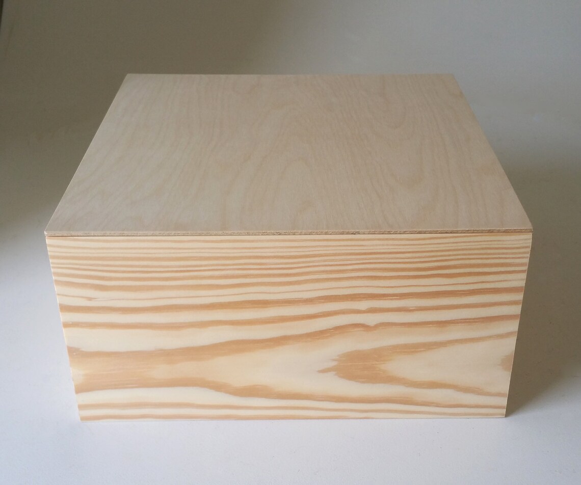 Box With Lid 10 x 10 x 6 Wooden Pine Box Memorial Etsy