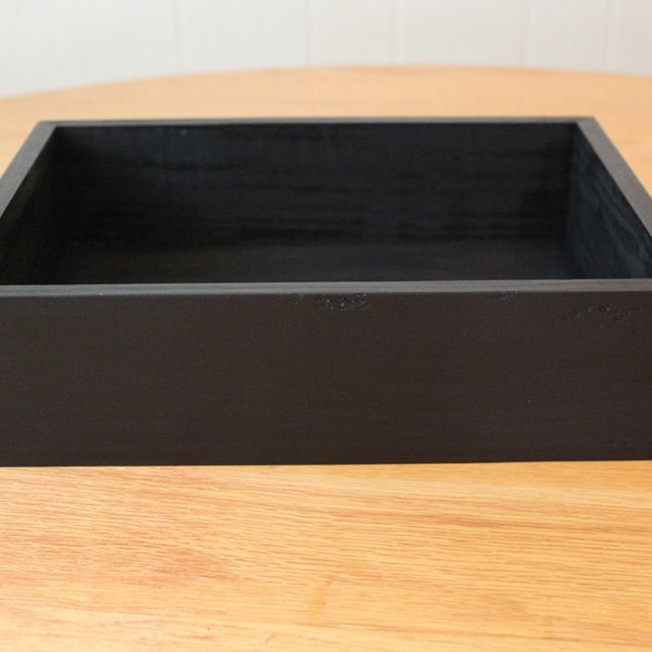 12 x 9 x 3" Black Wood Box Wedding Centerpiece Flower Planter Home Decor Office Storage (12x9x3 Box)