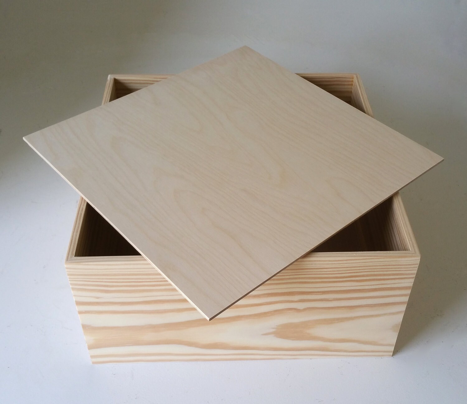 Box With Lid 10 x 10 x 6 Wooden Pine Box Memorial Etsy