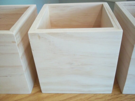 5 x 5 x 5 Wooden Box UNFINISHED Flower Box Organizer | Etsy