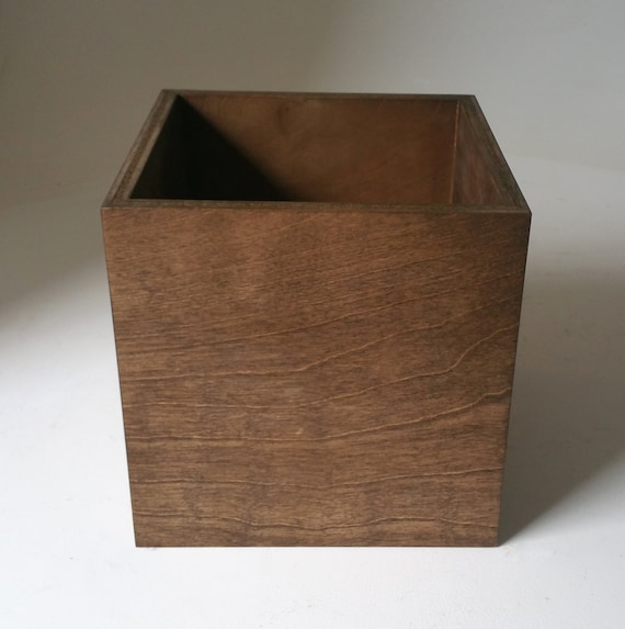 8 X 8 X 8 Brown Wood Box Wedding Decor Centerpiece Boxes Storage  Organization. 8x8x8 Box. Dark Walnut 
