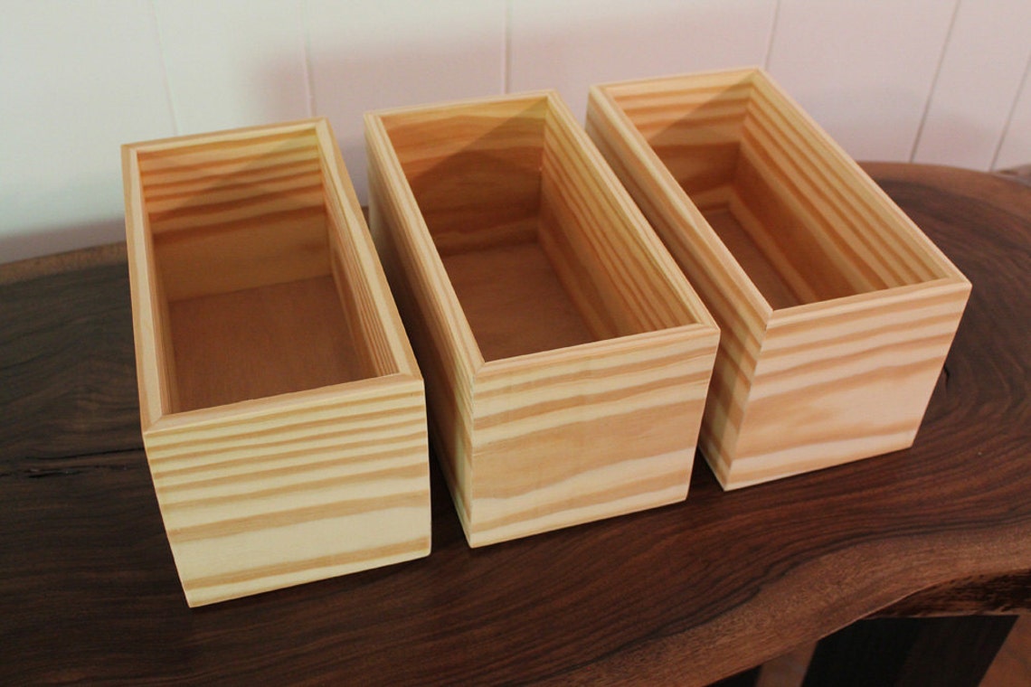 Wedding Centerpiece Box Set of 3 Unfinished Flower Vase Box Etsy