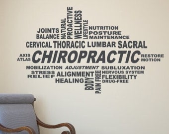 Chiropractic Collage. Vinyl Wall Decal. Business Decals