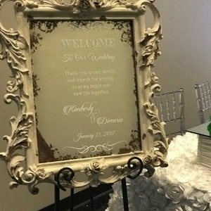 Custom Wedding Decal. It can say Welcome to Our Celebration. Welcome to Our Rehearsal Dinner. Welcome to Our Special Day. Decal only