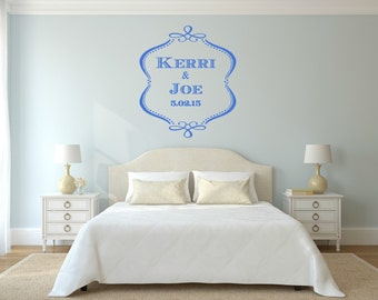 Custom Wedding Vinyl Decal- Wedding Decal- Vinyl Decal-Bedroom Decal