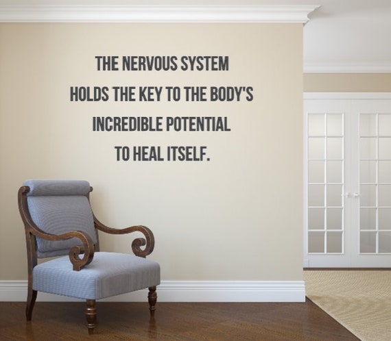 The Nervous System holds the key to the body's incredible potential to heal itself. Chiropractic Vinyl Wall Decal- Health and Wellness-