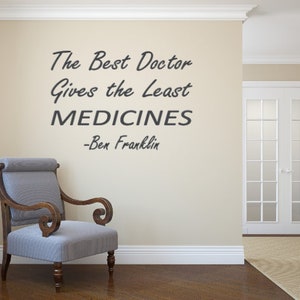 The Best Doctor Gives the Least Medicines- Ben Franklin